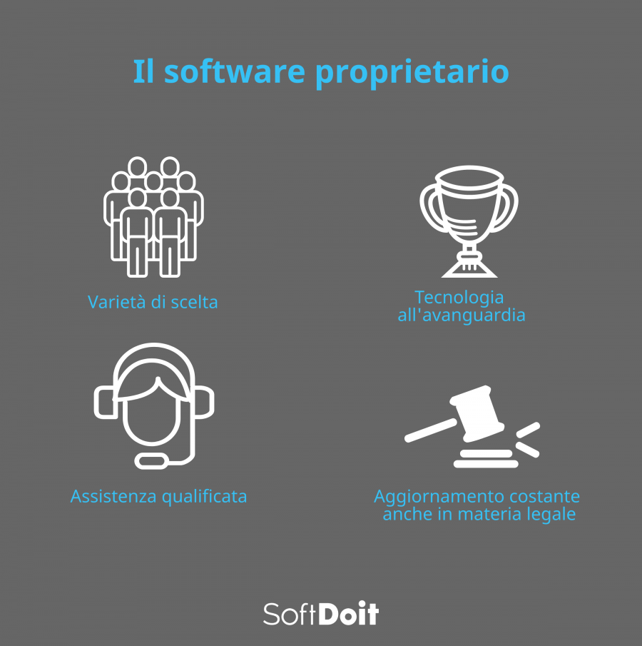 software proprietario + infografica